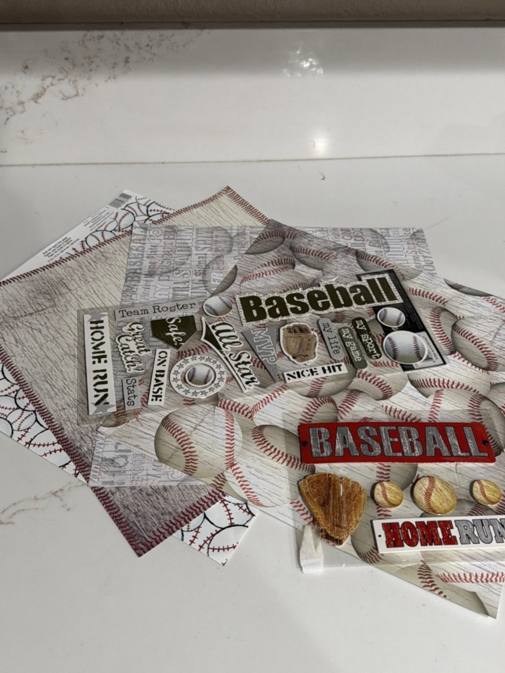 Basball Theme Scrapbooking Lot Of 6